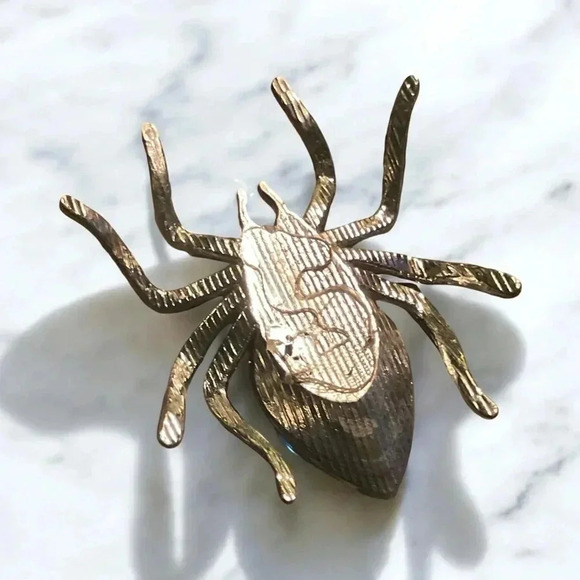 Vintage Rhinestone Spider Silver Tone - Picture 4 of 7